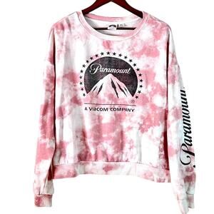Paramount Pictures Womens XL Sweatshirt Sweater Pink Tie Dye Crewneck Loungewear